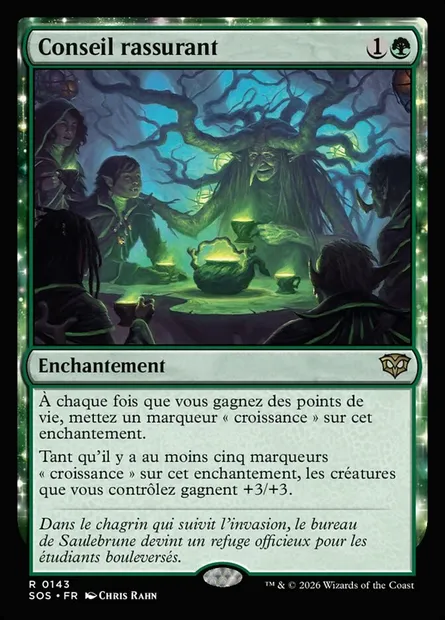 Conseil rassurant, carte Magic SOS 143 — extension Secrets of Strixhaven