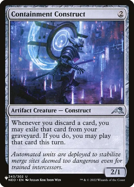 Construction de confinement, carte Magic PLST NEO-243 — extension The List