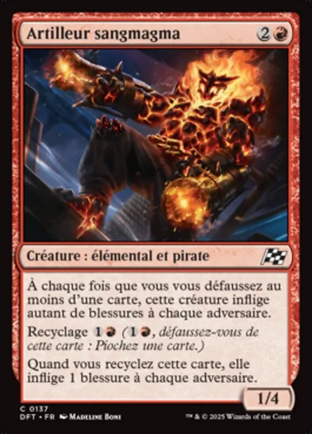 Artilleur sangmagma, carte Magic DFT 137 — extension Aetherdrift