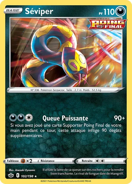 Séviper, carte Pokémon CRE 102 — extension Règne de Glace