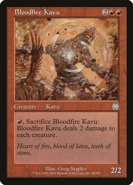 Bloodfire Kavu, Magic card APC 58 — Apocalypse set