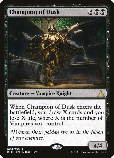 Champion of Dusk, Magic card RIX 64 — Rivals of Ixalan set
