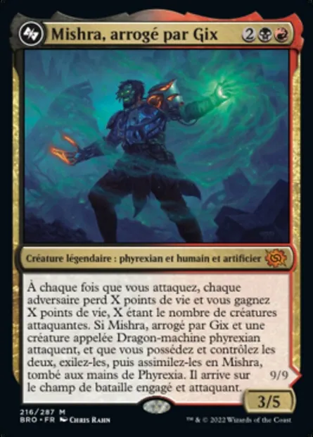 Mishra, arrogé par Gix, carte Magic BRO 216 — extension La Guerre Fratricide