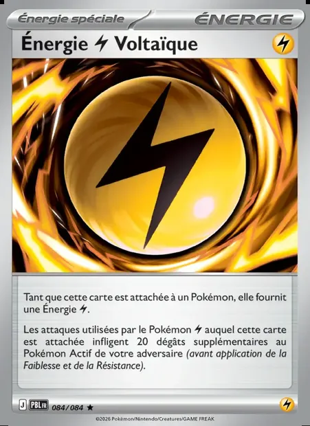 Énergie Lightning Voltaïque, carte Pokémon PBL 084 — extension Nuit Noire