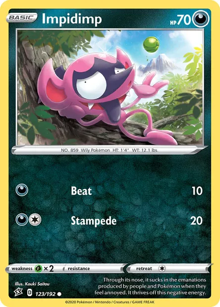 Impidimp, Pokémon card RCL 123 — Rebel Clash set