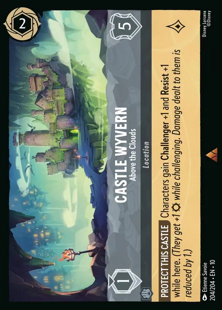 Castle Wyvern - Above the Clouds, Disney Lorcana card CH10-204 — Whispers in the Well set