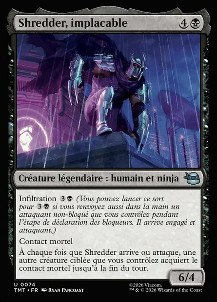 Shredder, implacable, carte Magic TMT 74 — extension Teenage Mutant Ninja Turtles