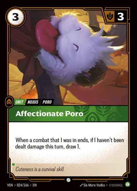 Affectionate Poro, carte Riftbound VEN 024 — extension Vendetta