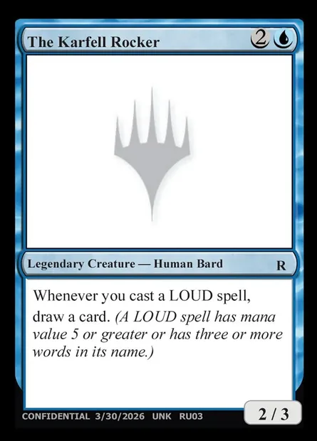 The Karfell Rocker, Magic card UNK RU03 — Unknown Event set