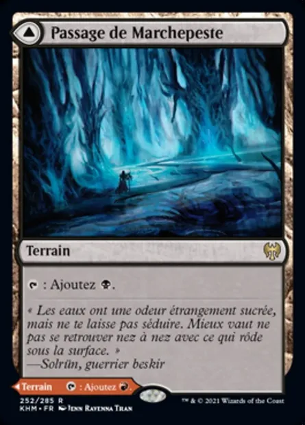 Passage de Marchepeste // Passage de Marchebrûle, carte Magic KHM 252 — extension Kaldheim