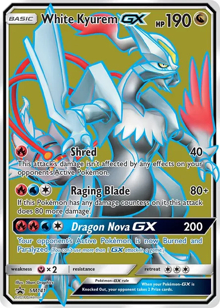 Kyurem Blanc GX, carte Pokémon SM 141 — extension Promo SM