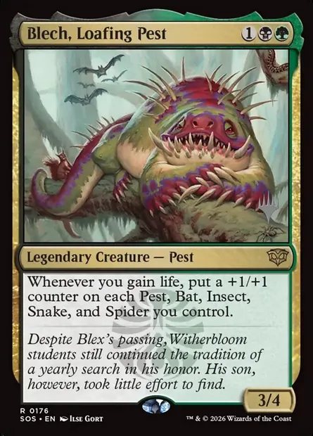 Blech, nuisible méprisant, carte Magic PSOS 176p — extension Secrets of Strixhaven Promos