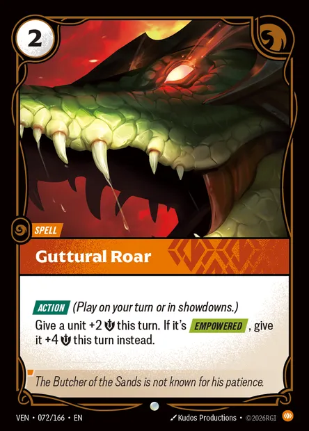 Guttural Roar, Riftbound card VEN 072 — Vendetta set