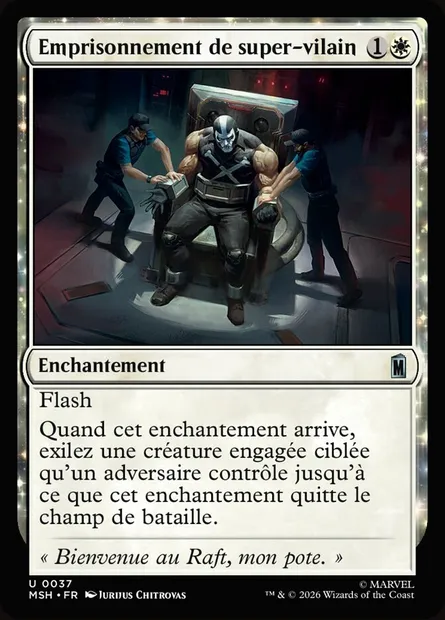 Emprisonnement de super-vilain, carte Magic MSH 37 — extension Marvel Super Heroes