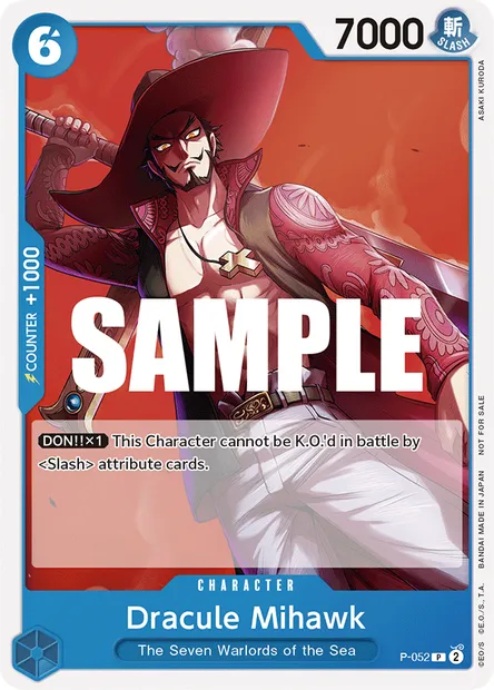 Dracule Mihawk, carte One Piece P-052 — extension Carte promo
