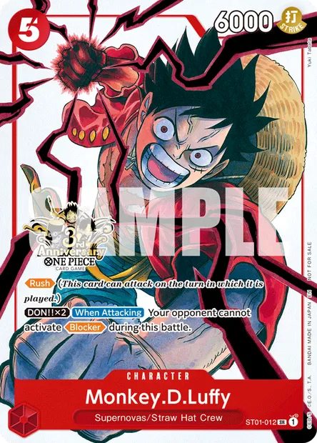 Monkey.D.Luffy, One Piece card ST01-012 — Straw Hat Crew set