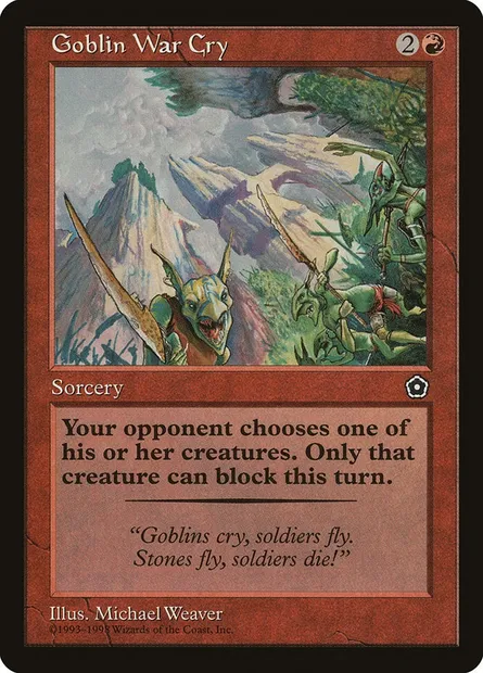 Goblin War Cry, Magic card P02 104 — Portal Second Age set