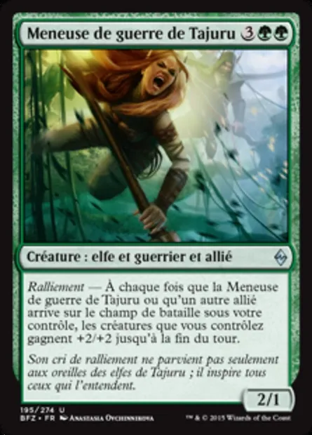 Meneuse de guerre de Tajuru, carte Magic BFZ 195 — extension La bataille de Zendikar