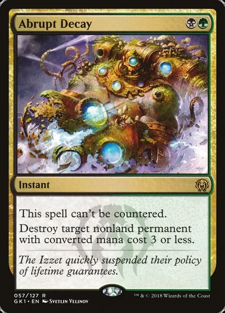Abrupt Decay, Magic card GK1 57 — GRN Guild Kit set