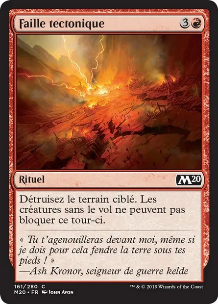 Faille tectonique, carte Magic M20 161 — extension Core Set 2020