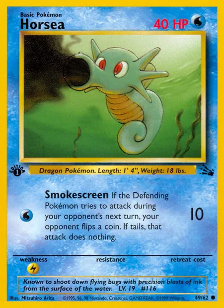 Horsea, Pokémon card FO 49 — Fossil set