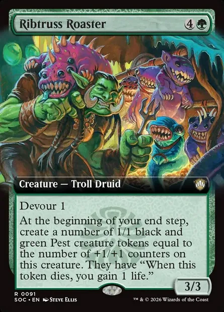 Ribtruss Roaster, Magic card SOC 91 — Secrets of Strixhaven Commander set