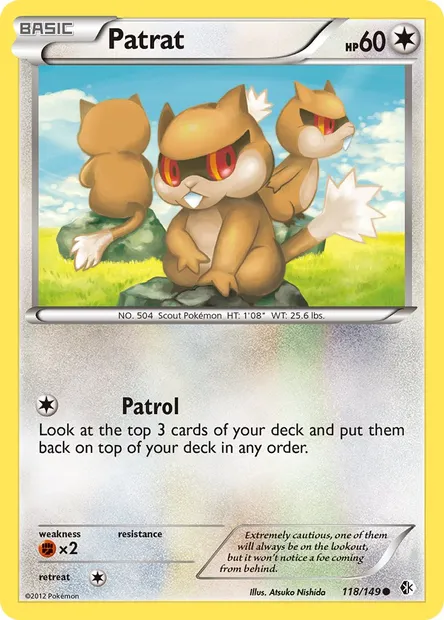 Patrat, Pokémon card BCR 118 — Boundaries Crossed set
