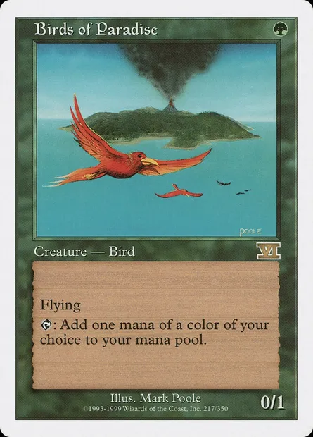 Oiseaux de paradis, carte Magic 6ED 217 — extension Classic Sixth Edition