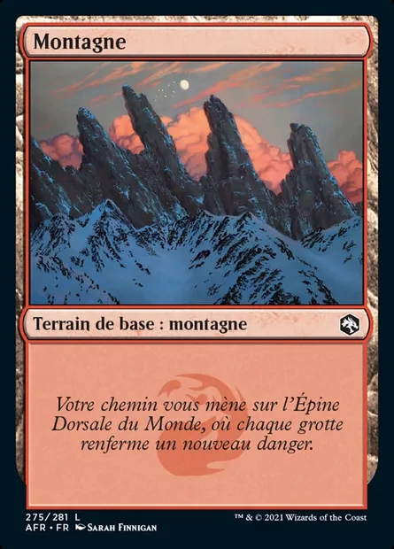 Montagne, carte Magic AFR 275 — extension Forgotten Realms: Aventures dans les Royaumes Oubliés