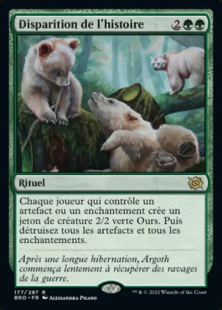 Disparition de l'histoire, carte Magic BRO 177 — extension La Guerre Fratricide