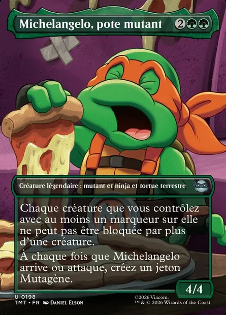 Michelangelo, pote mutant, carte Magic TMT 198 — extension Teenage Mutant Ninja Turtles
