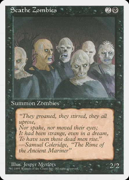 Zombies dévastateurs, carte Magic 4ED 158 — extension Quatrième Edition