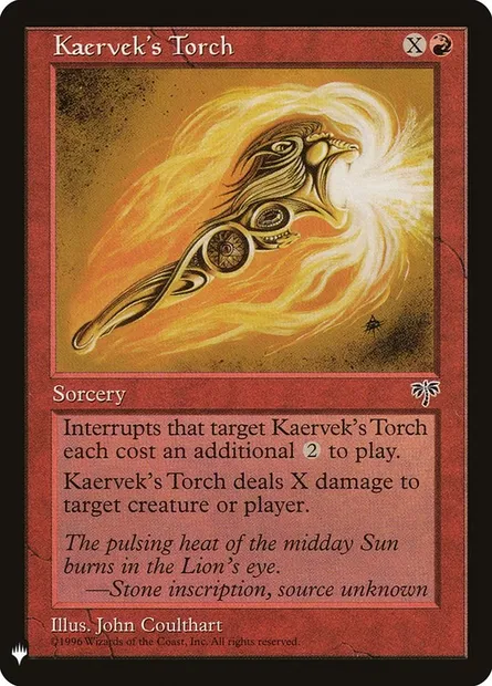 Kaervek's Torch, Magic card PLST MIR-185 — The List set
