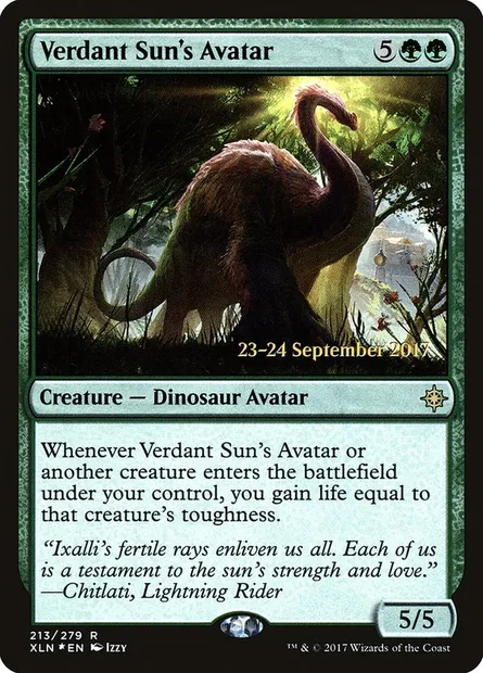 Verdant Sun's Avatar, Magic card PXLN 213s — Ixalan Promos set