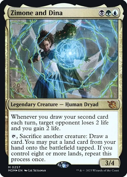 Zimone et Dina, carte Magic PMOM 257s — extension March of the Machine Promos