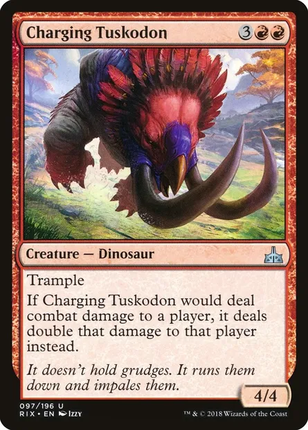 Charging Tuskodon, Magic card RIX 97 — Rivals of Ixalan set