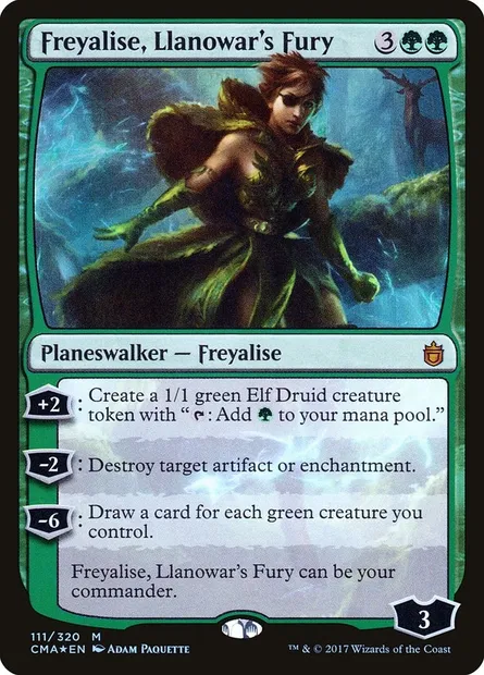 Freyalise, Llanowar's Fury, Magic card CMA 111 — Commander Anthology set