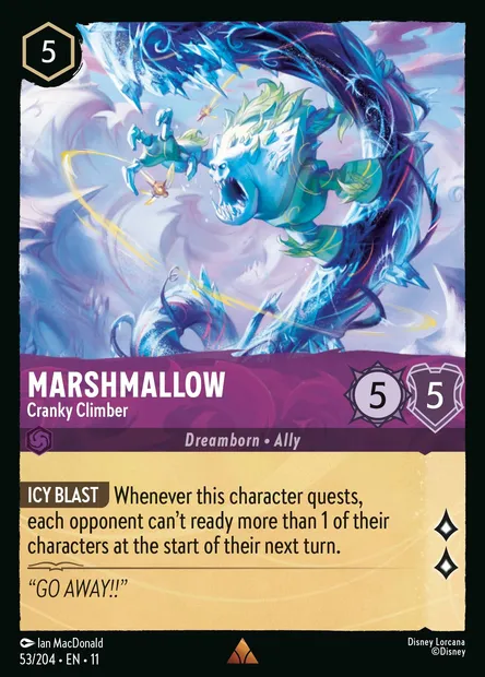 Marshmallow - Cranky Climber, Disney Lorcana card CH11-053 — Winterspell set