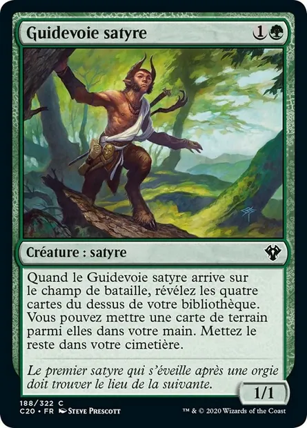 Guidevoie satyre, carte Magic C20 188 — extension Commander 2020