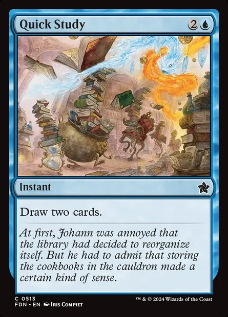 Quick Study, Magic card FDN 513 — Foundations set
