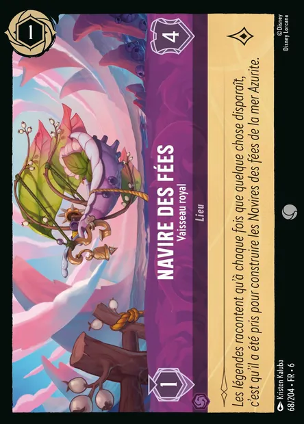 Navire des Fées - Vaisseau royal, carte Disney Lorcana CH6-068 — extension La Mer Azurite