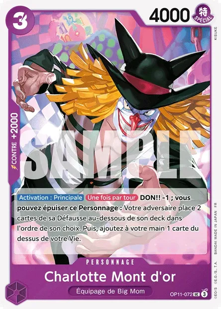 Charlotte Mont d'or, carte One Piece OP11-072 — extension DES POINGS VIFS COMME L'ÉCLAIR