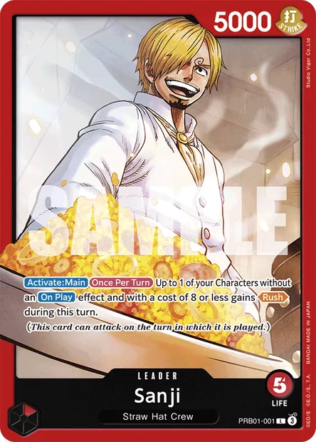 Sanji, One Piece card PRB01-001 — ONE PIECE CARD THE BEST set