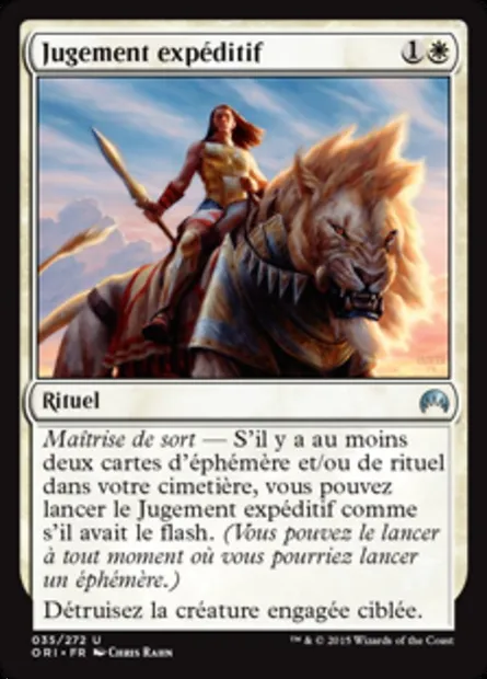 Jugement expéditif, carte Magic ORI 35 — extension Magic Origines