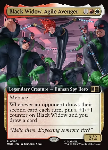 Black Widow, Agile Avenger, Magic card MSC 395 — Marvel Super Heroes Commander set