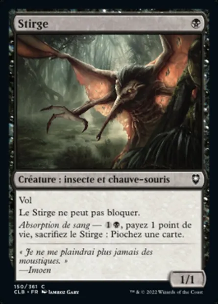 Stirge, carte Magic CLB 150 — extension Commander Légendes : la bataille de la Porte de Baldur
