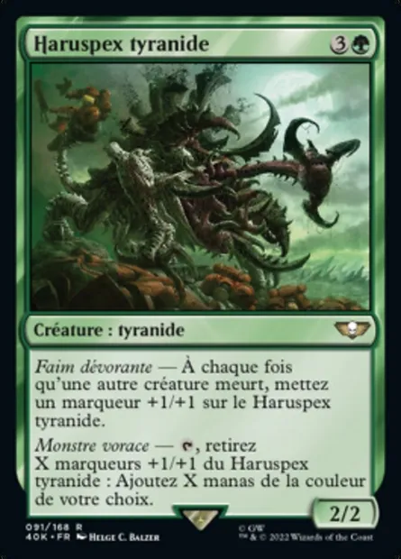 Haruspex tyranide, carte Magic 40K 91 — extension Warhammer 40,000 Commander