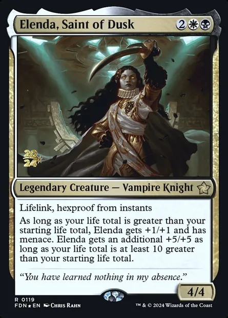 Elenda, Saint of Dusk, Magic card PFDN 119s — Foundations Promos set
