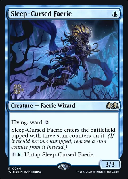 Sleep-Cursed Faerie, Magic card PWOE 66s — Wilds of Eldraine Promos set