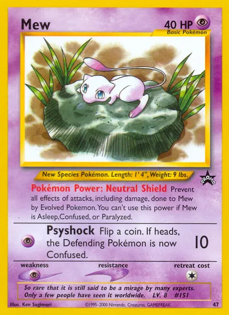 Mew, Pokémon card WP 47 — Wizards Black Star Promos set